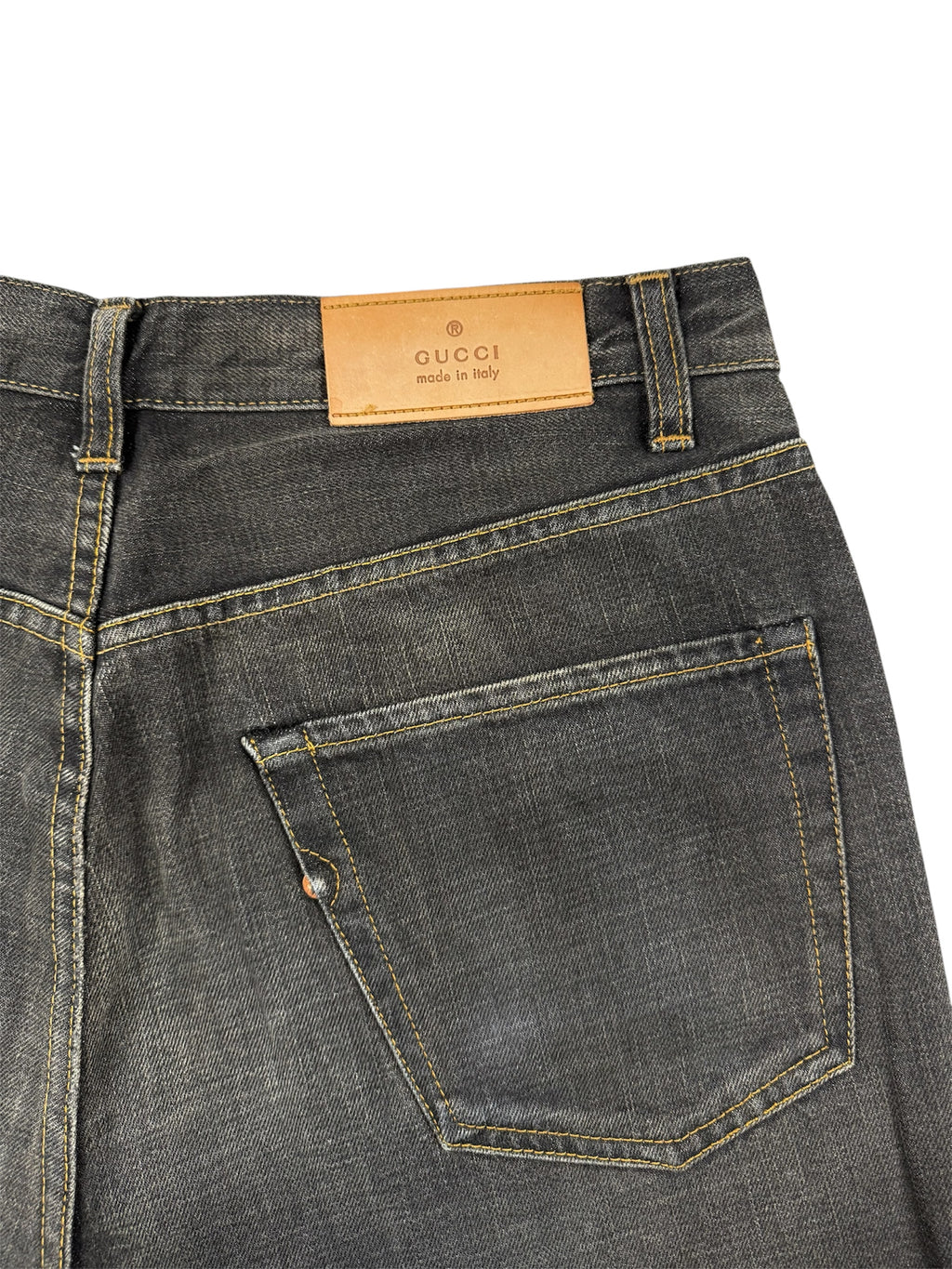 Gucci by Tom Ford Faded Black Mudwash Bootcut Jeans