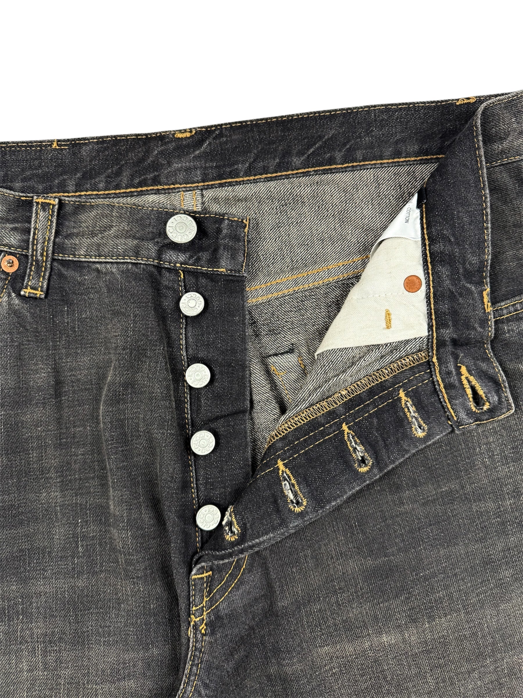 Gucci by Tom Ford Faded Black Mudwash Bootcut Jeans