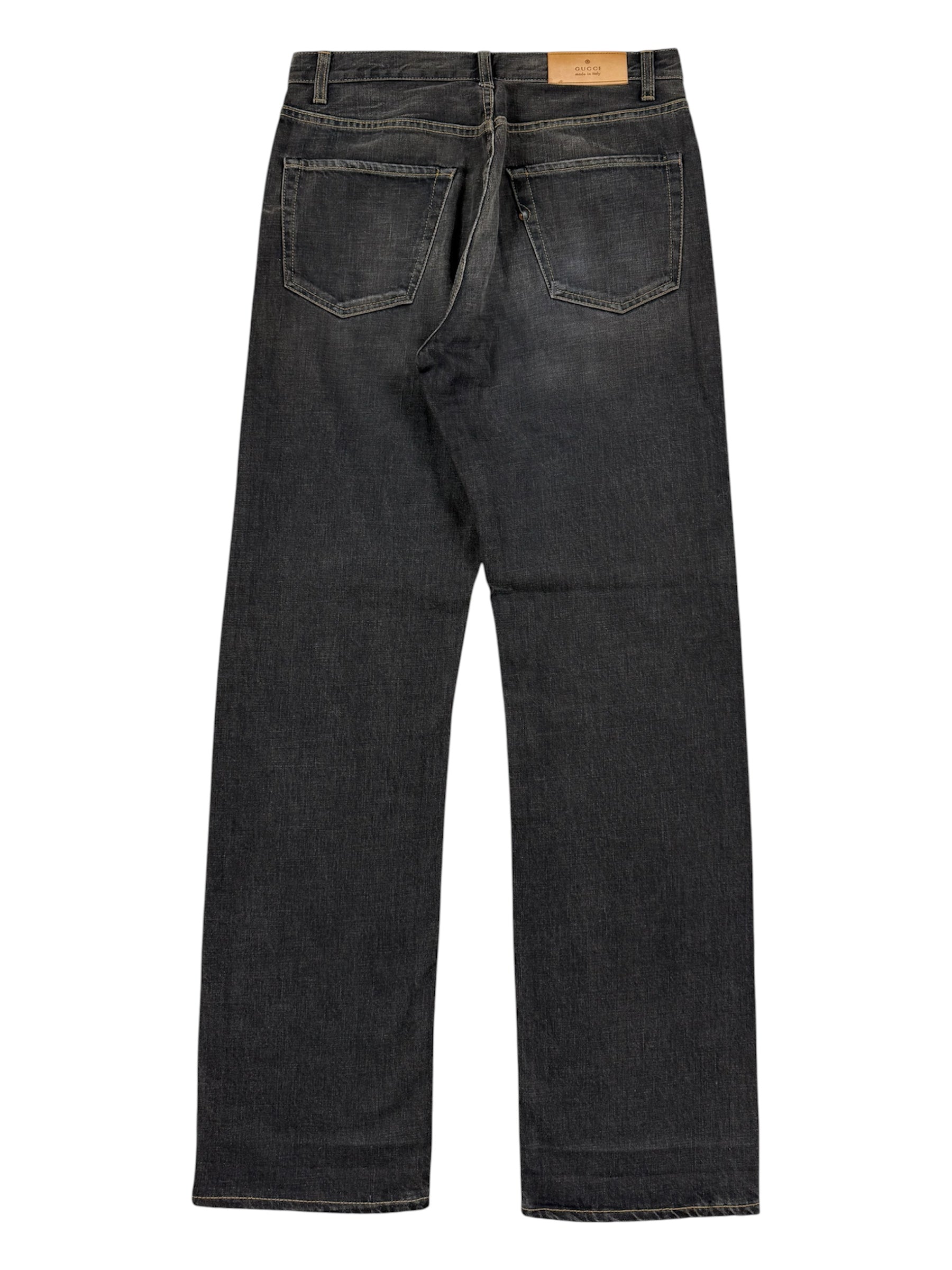 Gucci by Tom Ford Faded Black Mudwash Bootcut Jeans