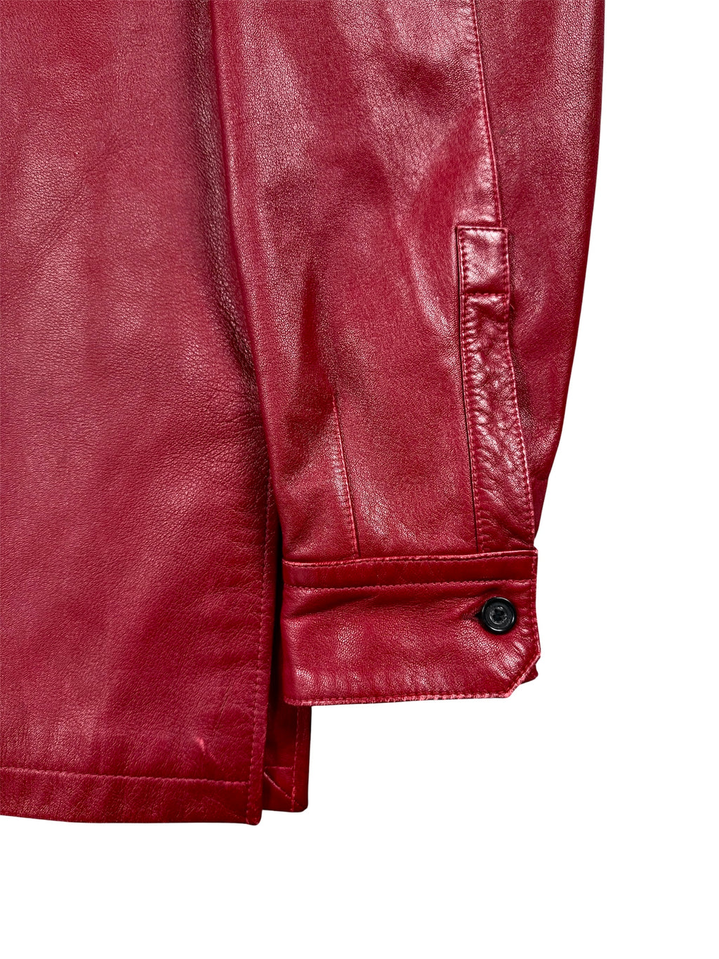 YSL Rive Gauche by Hedi Slimane AW1998 Red Leather Utility Jacket